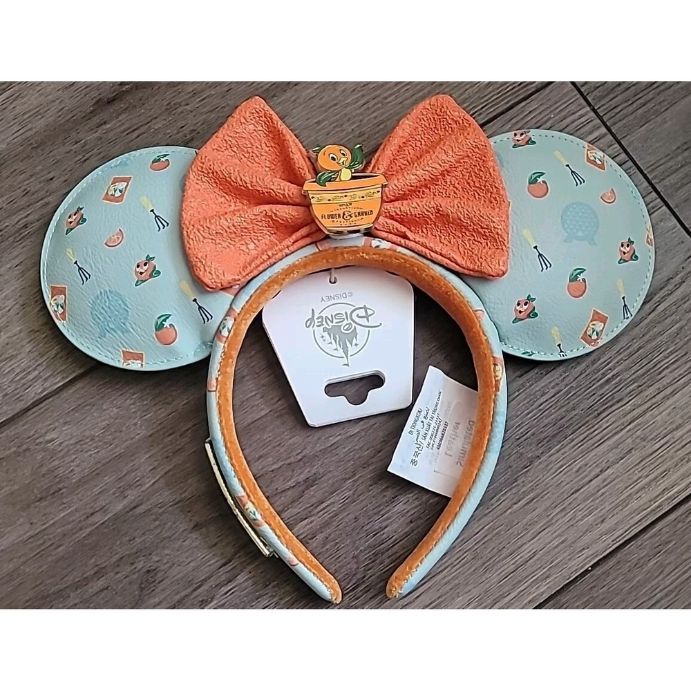 2024 Disney Parks Epcot Flower Garden Orange Bird Minnie Ear Headband Loungefly